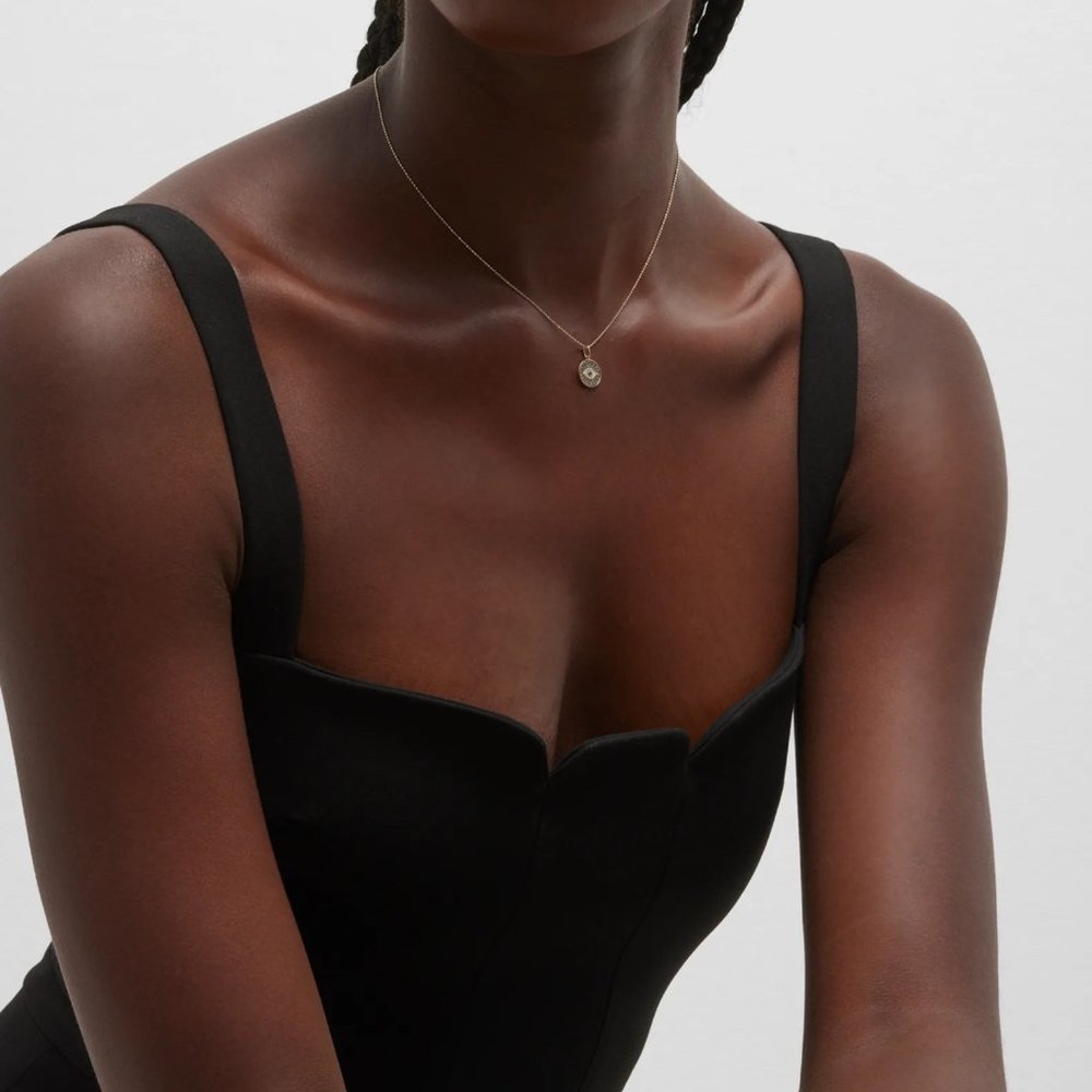 NEW Sydney Evan diamond sapphire evil eye necklace NEIMAN MARCUS